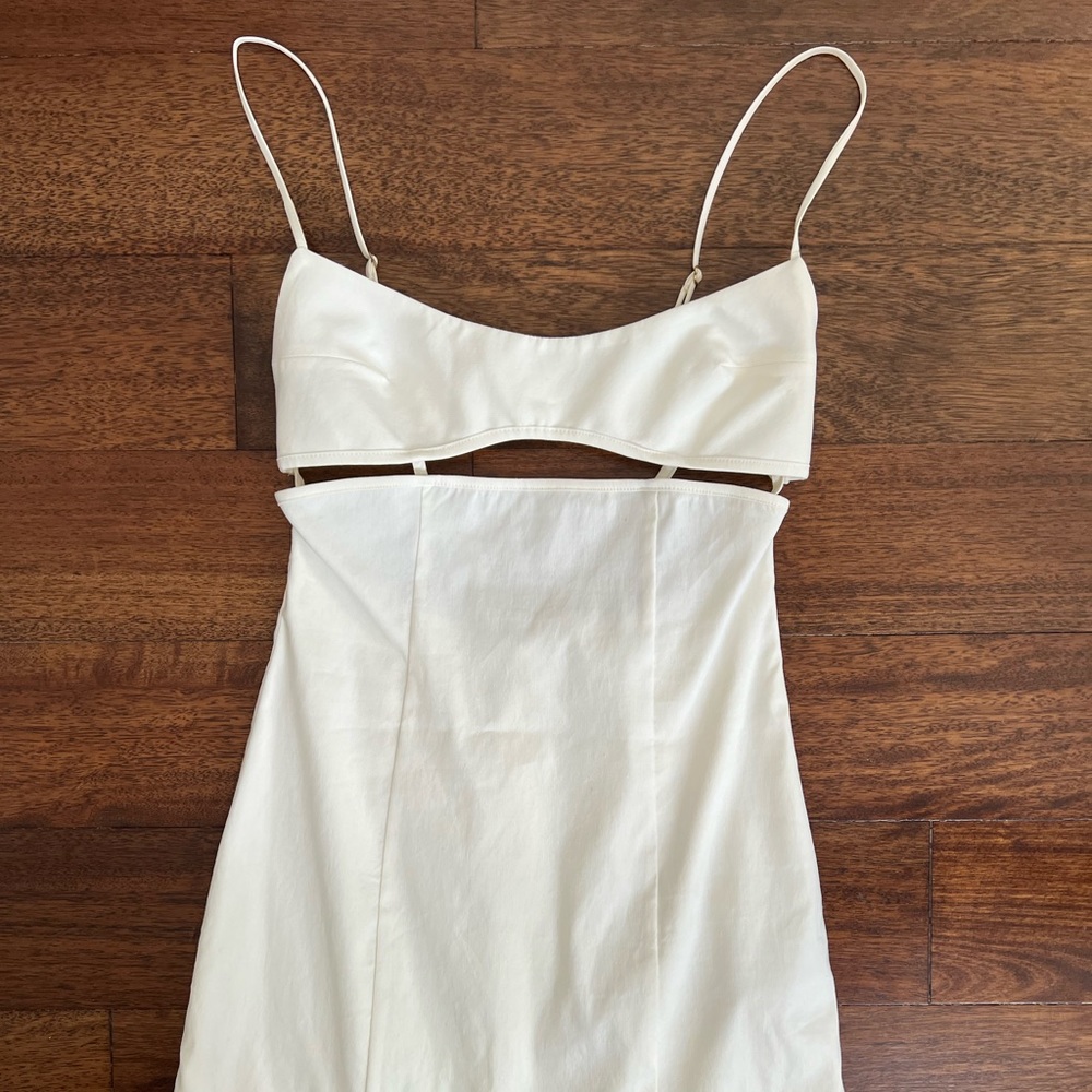 Zara Cutout Linen Blend Dress Small